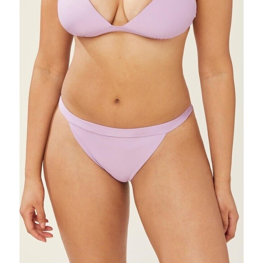 Andie Swim Caicos Bottom Cheeky Swim Bikini Separate Eco Nylon Soft Berry Sz L